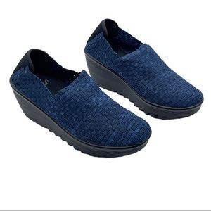 Corkys Blue Woven Wedges